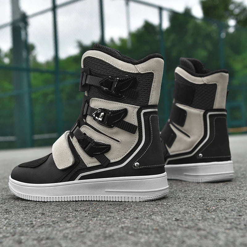 Motorcycle Boots – Windproof High Top – Leather – Mid-Calf | KIMLUD