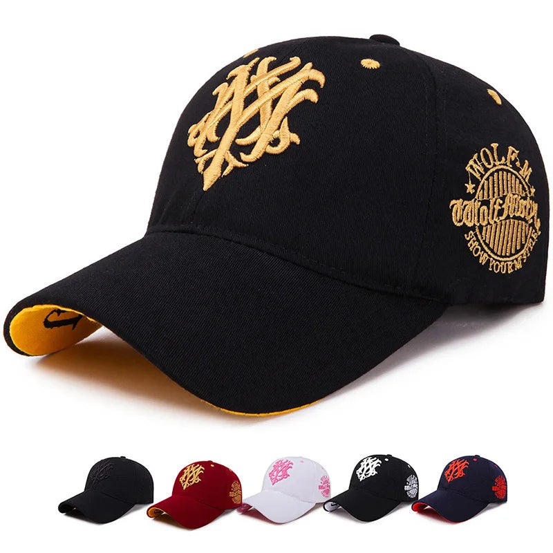 Cotton Baseball Cap Totem Embroidered — Black | KIMLUD