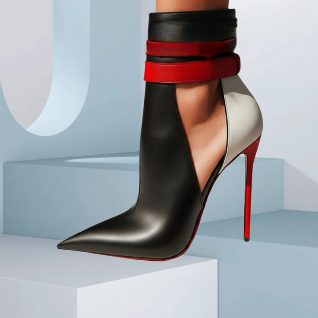 Splicing Matte Leather Sexy Boots Pointed Toe British Style New Fashion Women Spring Party Dance Shoes 2024 Zapatos Para Mujere