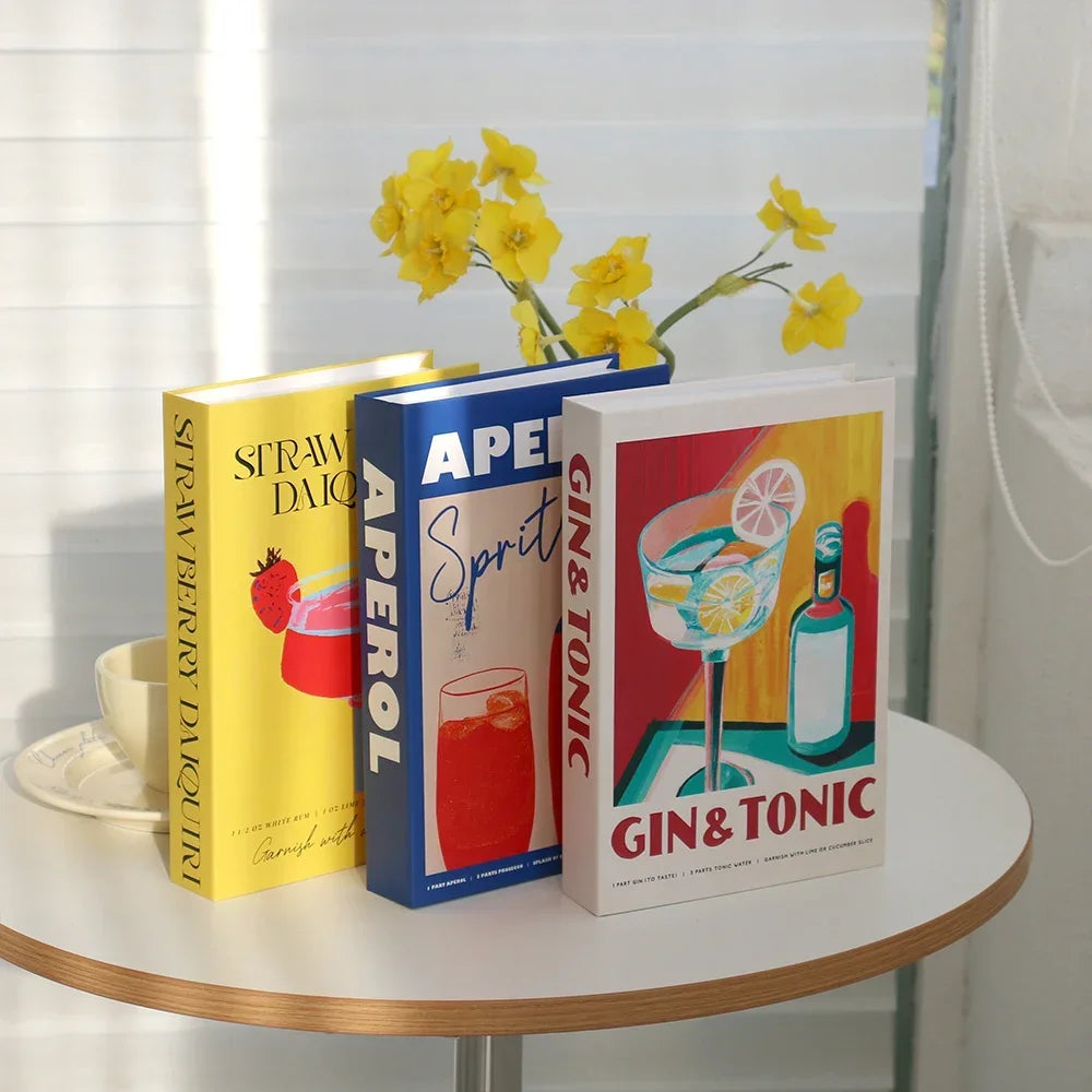 Foldable Faux Books Three-Piece Set for Couture Coffee Table Decor — Black | KIMLUD