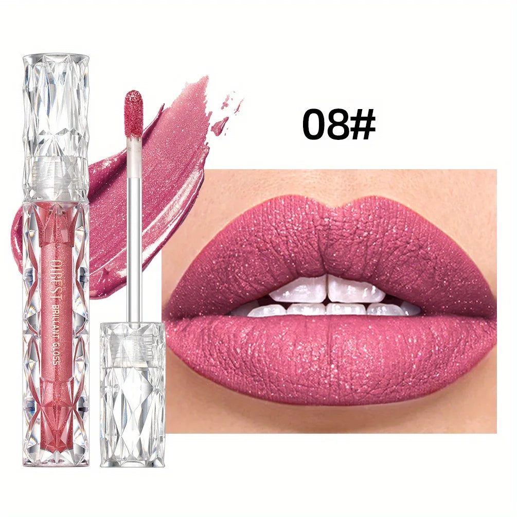 Diamond Liquid Lipstick Moisturizing Lasting Purple Sparkling Waterproof Lip Gloss Matte Glitter Lipstick Korean Makeup
