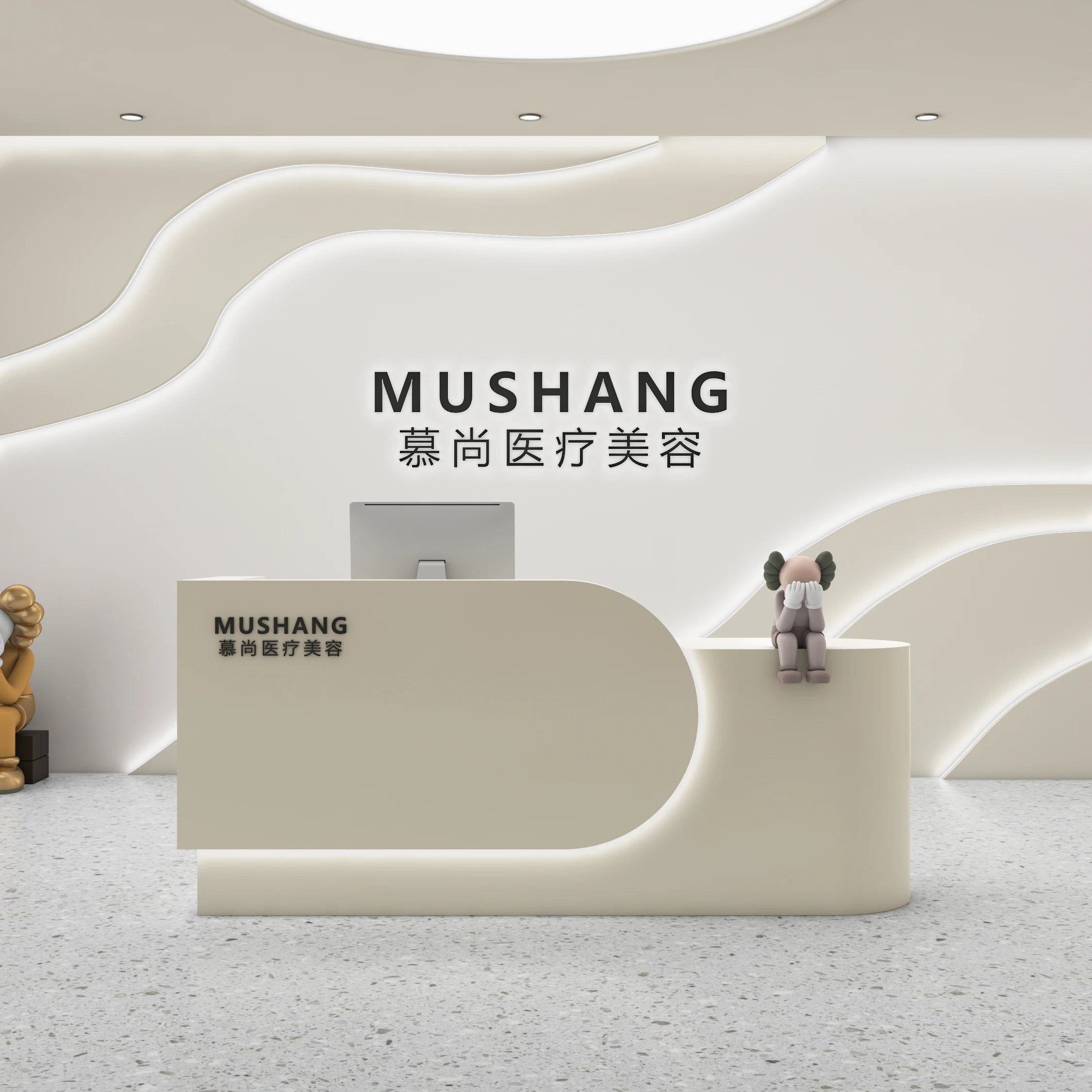 Best Organizers Reception Desks Design Display Drawer Beauty Reception Desks White Led Lights Comptoire Accueil Trendy Furniture