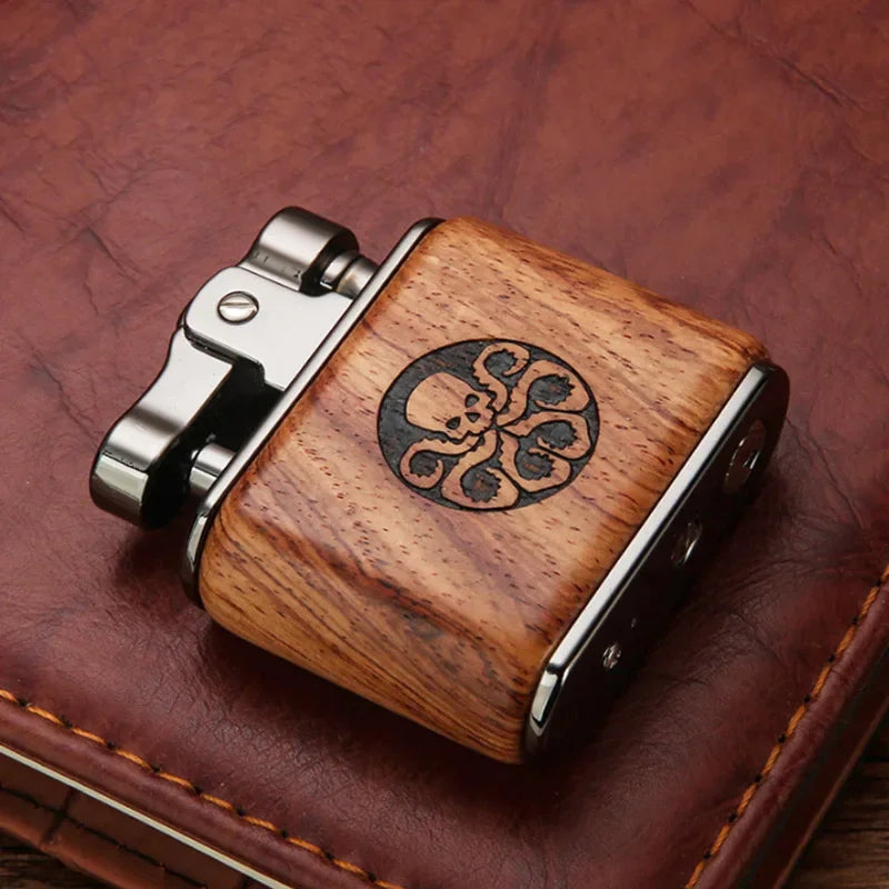 ZORRO Retro Kerosene Lighter Oil Gasoline Wood Metal Lighter Grinding Wheel Brass Core Cigarette Lighter Gadget Collection Gift
