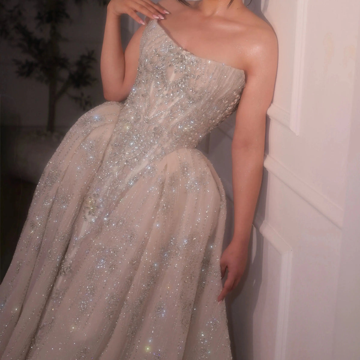 Ball Gown – Sequin Sweetheart Strapless – Chiffon – Silver | KIMLUD