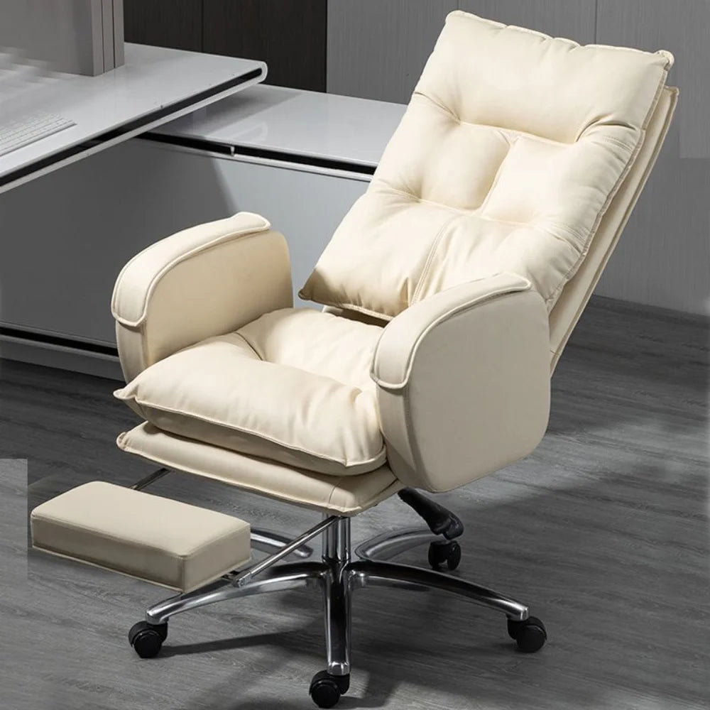 Ergonomic Office Furniture Chair with Latex Cushion PU Leather Executive Desk Chair Adjustable Swivel Chair Home Office