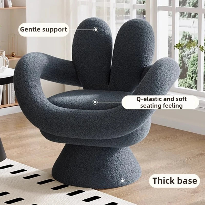 Luxury Design Balcony Living Room Chair Swivel Single Relaxing Sofa Chair Backrest Dresser Vanity Nordic Armchairs Living Chairs