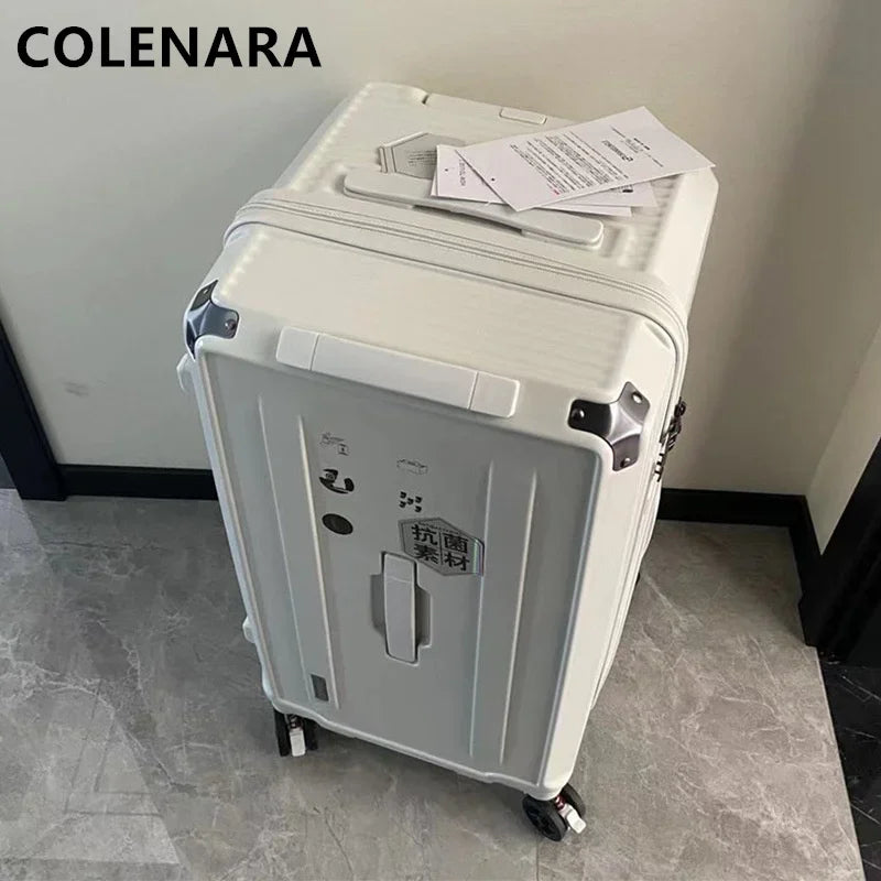 COLENARA High Quality Luggage PC Oversized Capacity Trolley Case Ladies Cart Type Travel Bag Men with Wheels Rolling Suitcase
