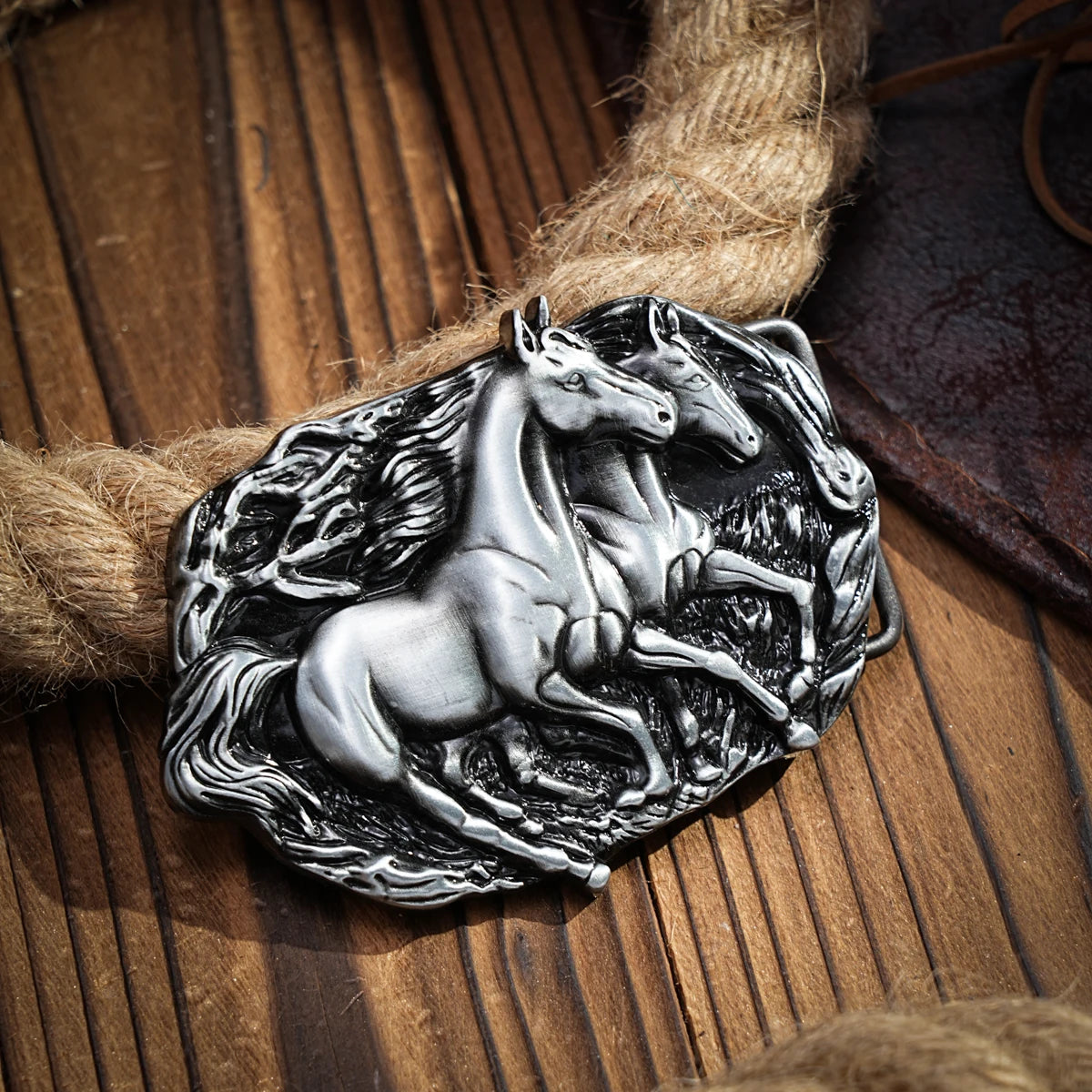 Belt Buckle – Western Cowboy Rodeo – Large – Silver | KIMLUD