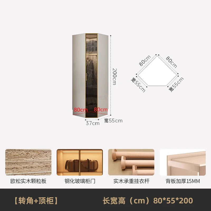 Fabric Open Closet Display Wooden Minimalist Modern Wardrobe Jewelry Cube Modular Wearable Storage Guarda Roupa Salon Furniture