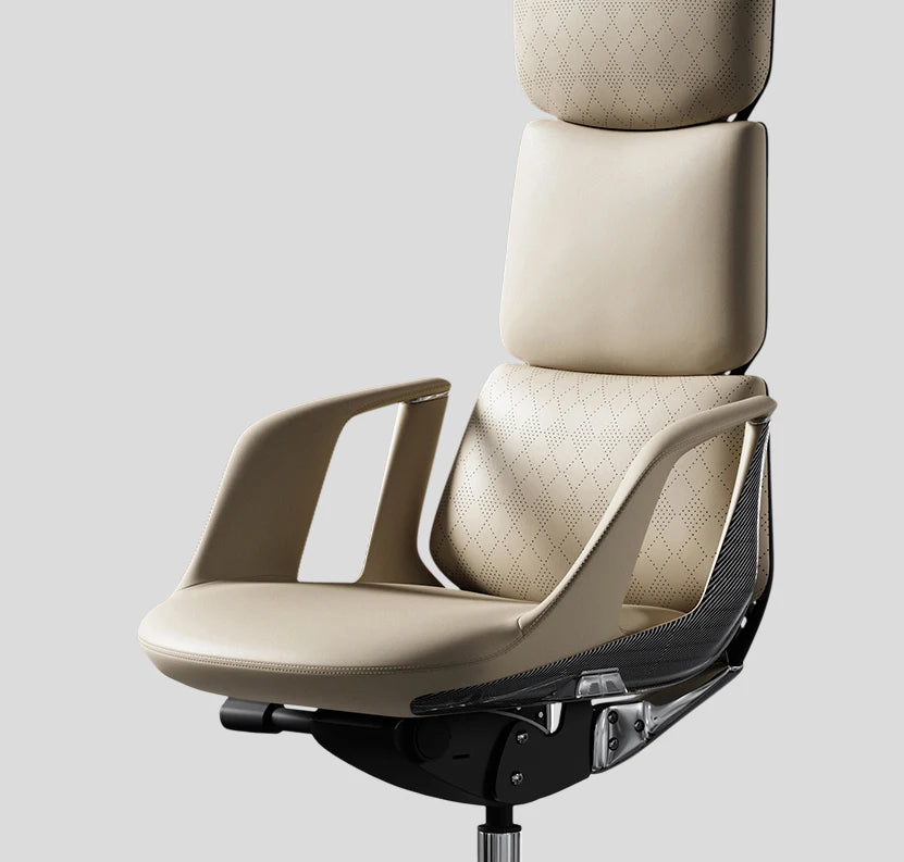 Leather Executive Swivel Office Chair — Red | KIMLUD
