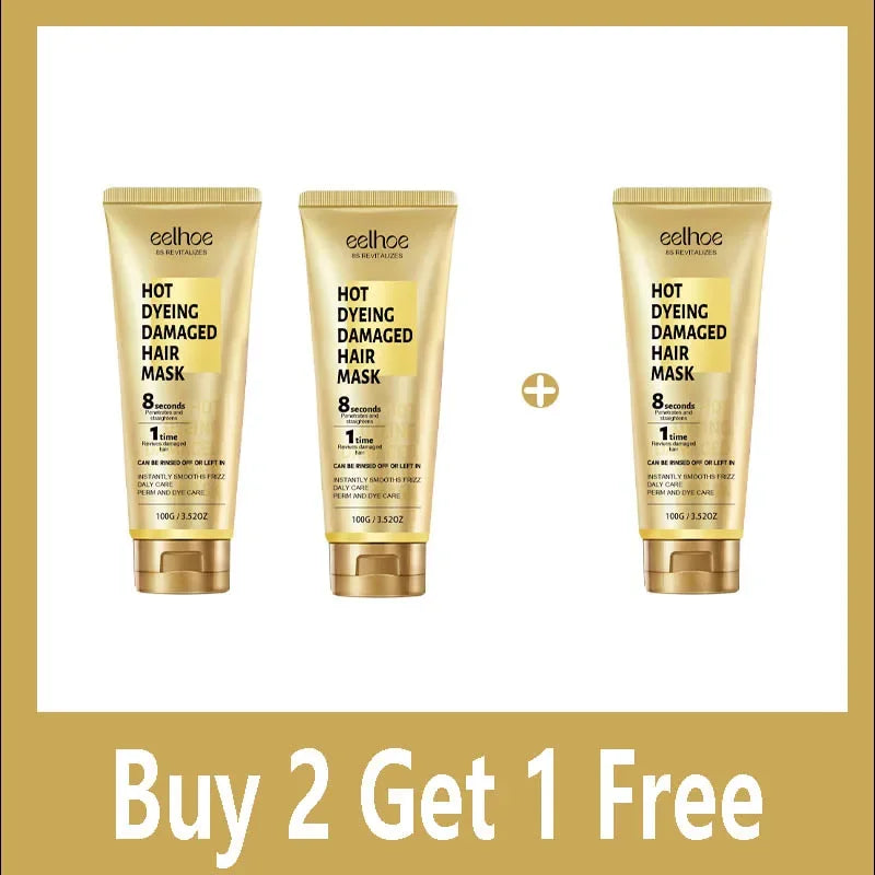 Keratin Hair Mask Smoothing Repair Frizz Shine — Gold | KIMLUD