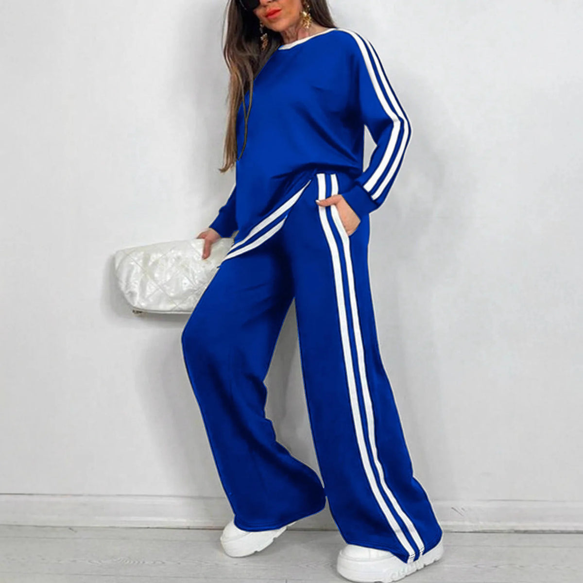 Two Piece Sweat Set – Loose Fit – Polyester Cotton | KIMLUD