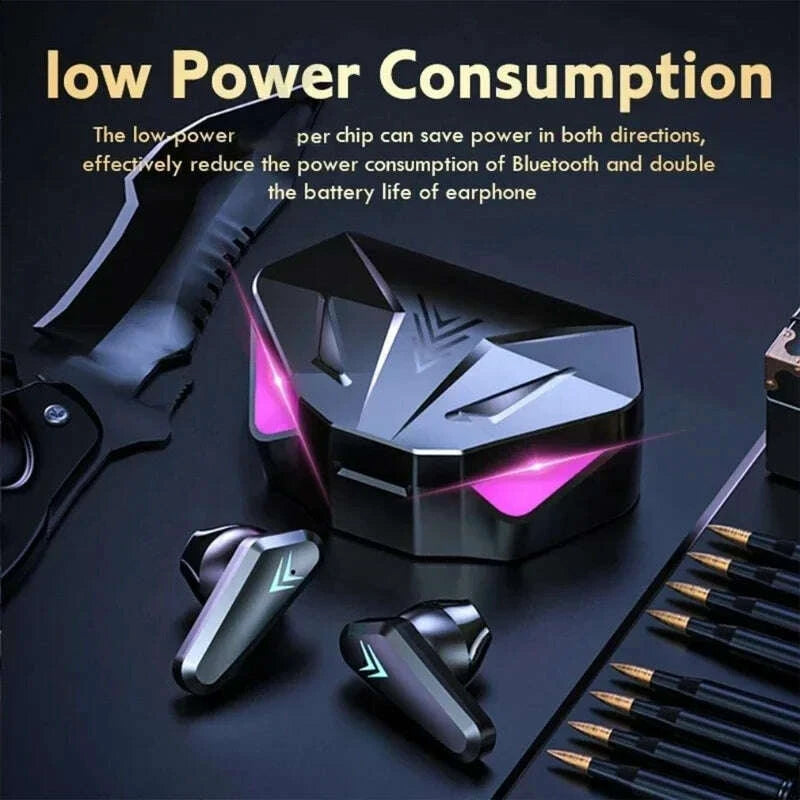 KIMLUD, X15 TWS Wireless Bluetooth Headset LED Display Gamer Earbuds with Mic Wireless Headphones Noise Cancelling Bluetooth Earphones, KIMLUD Womens Clothes