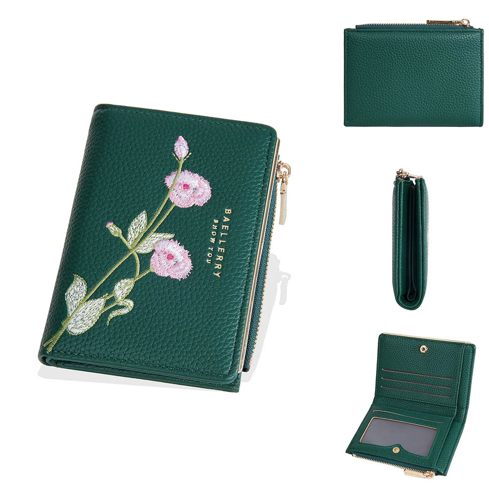 Baellerry New Short Women Wallets Simple Card Holder Zipper Female Coin Purse High Quality Slim Card Bag For Girls