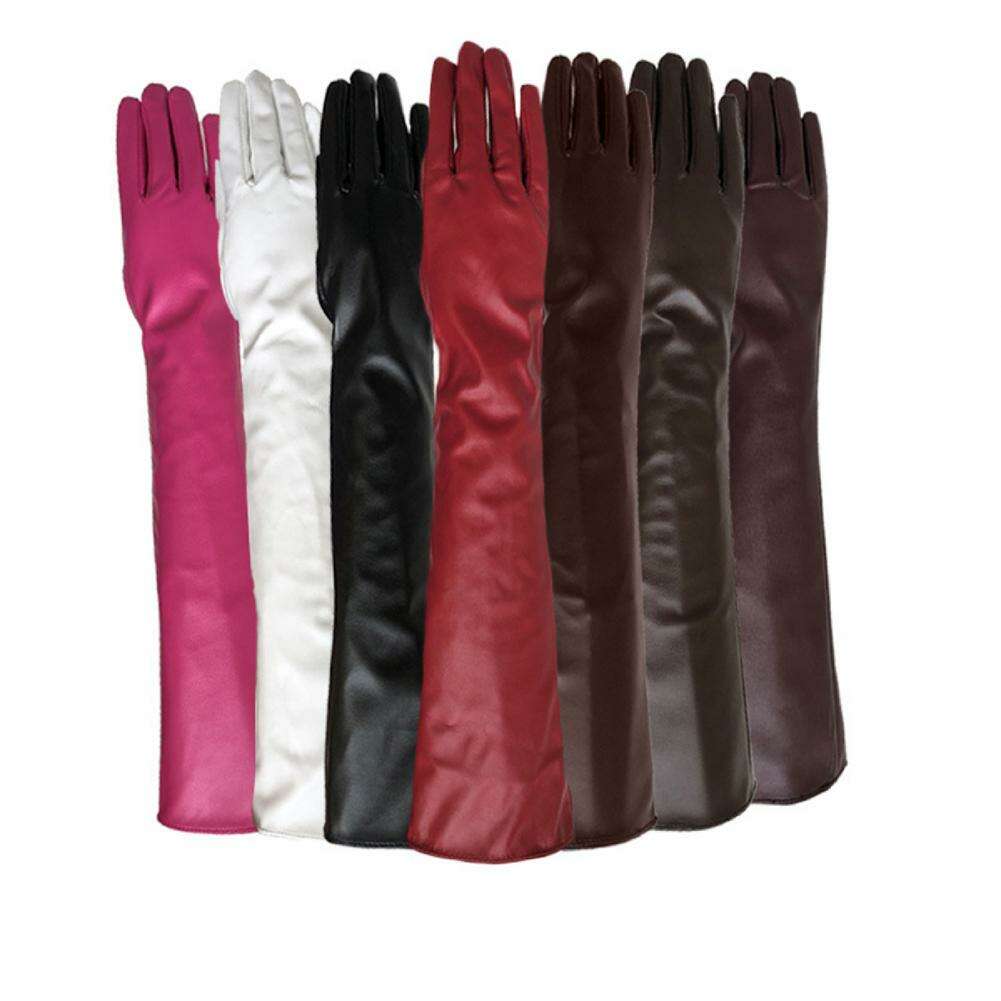 KIMLUD, Full Finger Gloves Windproof Dress Gloves Faux Leather Long Arm Gloves Costume Gloves For Dating Gifts, KIMLUD Womens Clothes