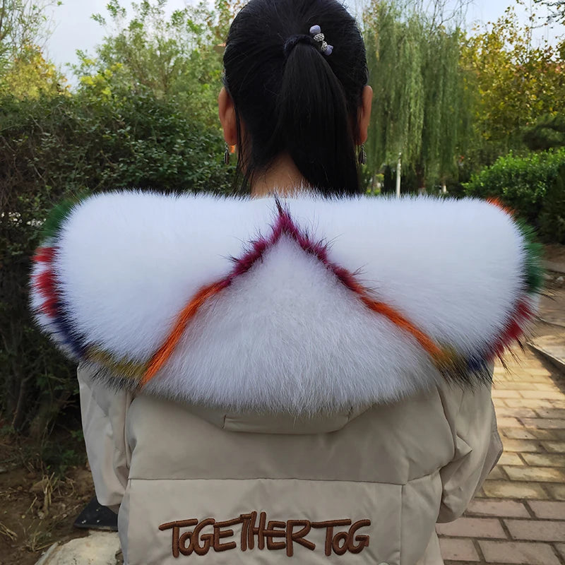 Fox Fur Collar – Hood Decor for Down Coats – Real Fox Fur | KIMLUD