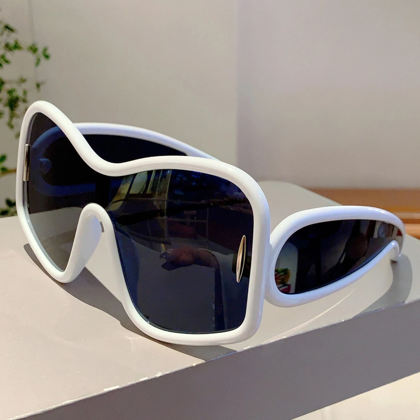 Oversize Square Sunglasses Designer — Green | KIMLUD
