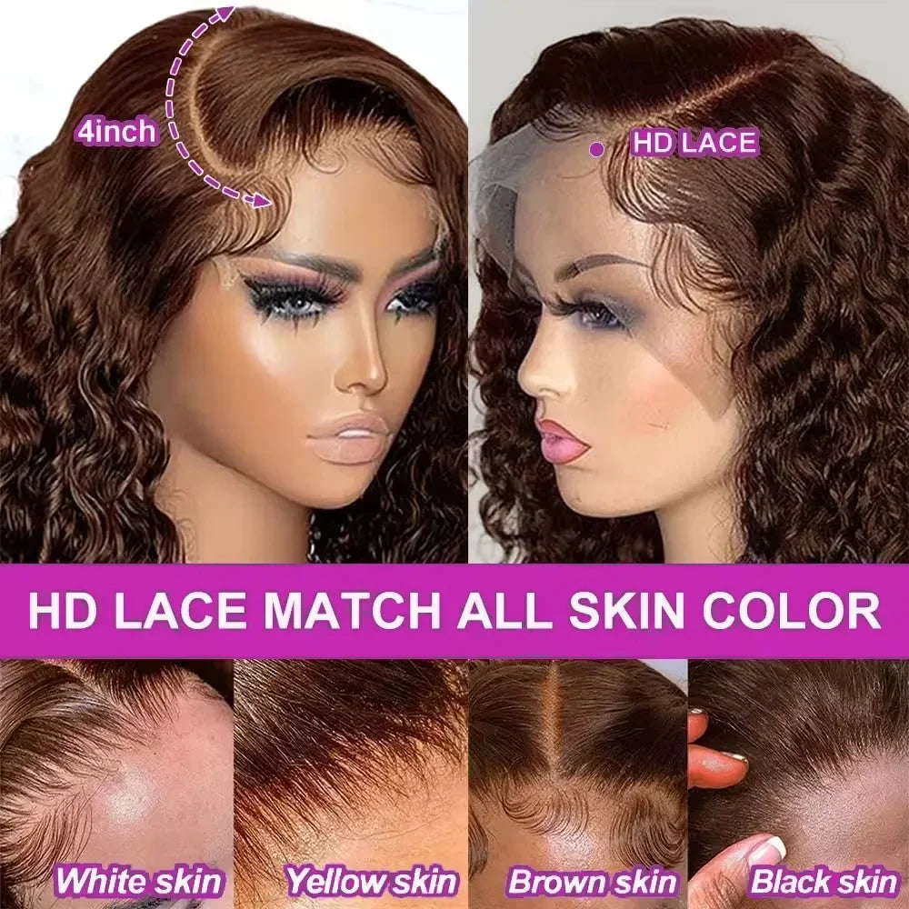 Lace Front Wig – Deep Wave – Remy Vietnamese Hair – Brown | KIMLUD