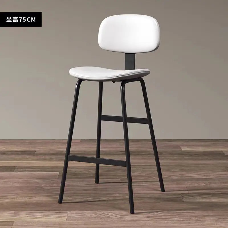 Industrial Wrought-Iron Bar Stool Soft Bag Seat — Black | KIMLUD
