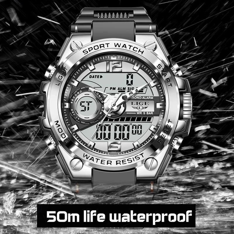 Digital Military Solid Quartz Watch — Black | KIMLUD