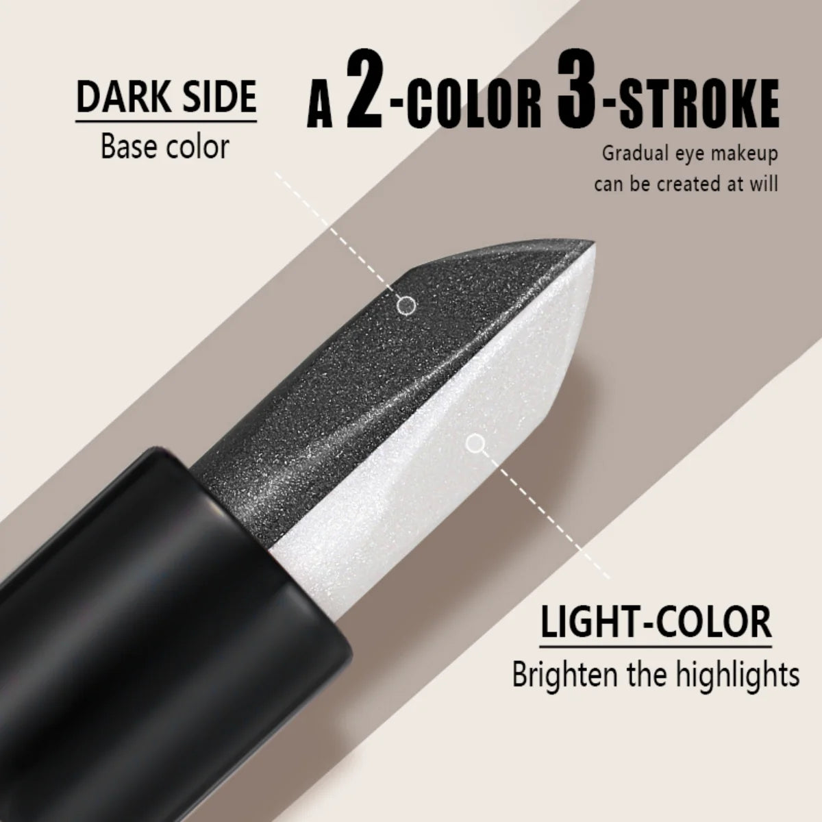 Glitter Eyeshadow Stick Duo Waterproof — Silver | KIMLUD