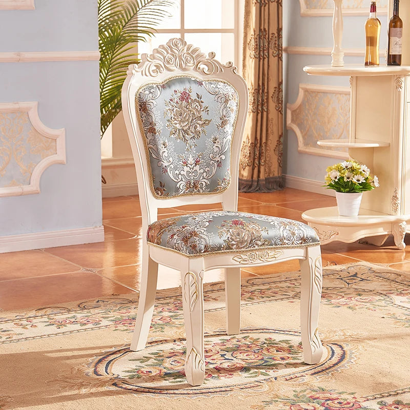 European Style Dining Chair Modern Restaurant Solid Wood Princess Chair Wedding Simple High Quality Muebles Lounge Furniture