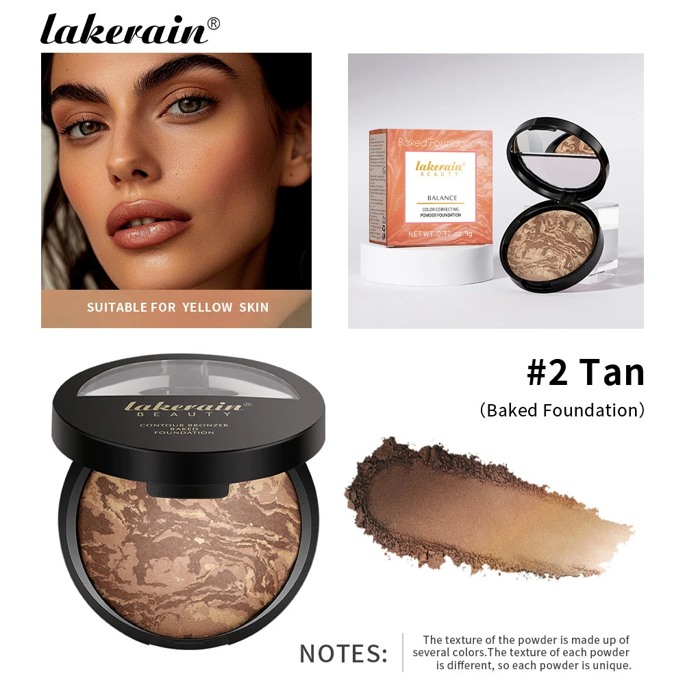 Baked Powder Palette Color Correcting Powder Foundation Balance & Brighten Coverage Semi Matte Natural Finish 1Piece 9g