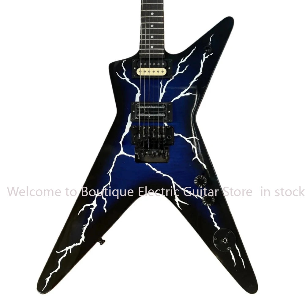 Electric Guitar Tiger-Patterned Soundboard — Deep Blue | KIMLUD