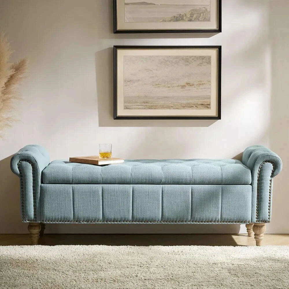 farmhouse-upholstered-storage-bench-end-of-bed-bench-with-vintage-button-tufted-designbluekimlud-womens-fashion-34604477