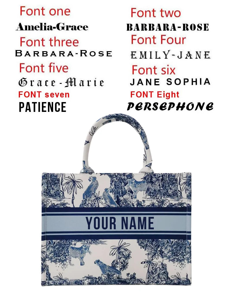 Personalized Tote Bag Canvas Printed — Natural | KIMLUD