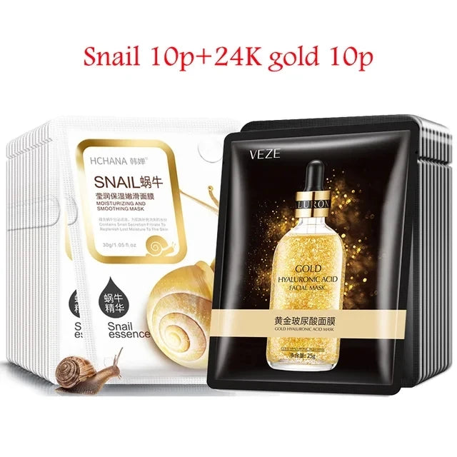 30Pcs Face Mask Sets Fresh Fruit Face Care Sheet Masks Hydrating Anti-aging Oil Control Acne Treatment Facial Mask Skin Care Set