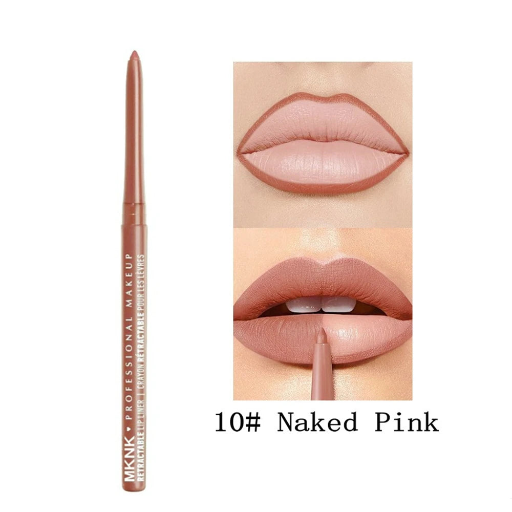 6 Color Matte Lipliner Pencil Brown Contour Tint Lipstick Waterproof Long Lasting Non-stick Cup Moisturising Lip Makeup Cosmetic