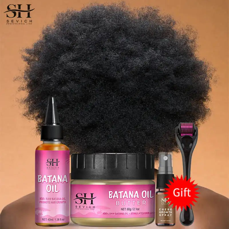 Batana Oil Hair Growth Treatment Set For Traction Alopecia And Breakage Prevention Hair Mask — Pink | KIMLUD