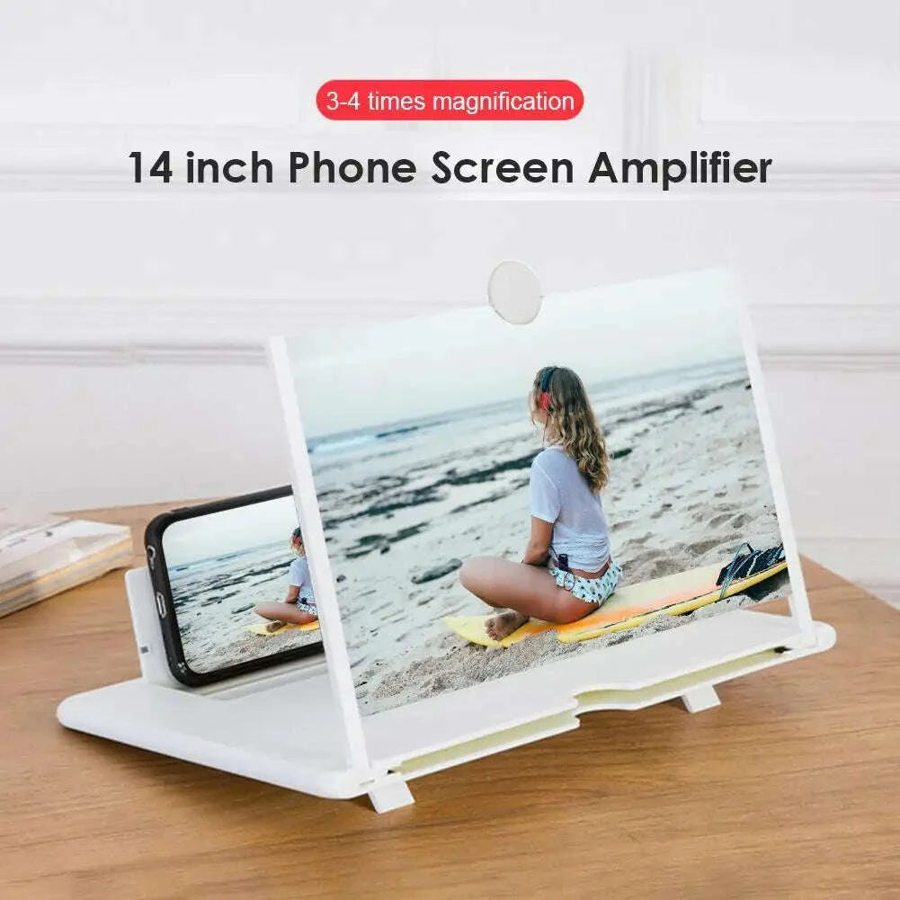 KIMLUD, 14/12/10 Inch 3D/5D Phone Screen Amplifier Stand Mobile Cinema Display Enlarged Magnifier HD Video Magnifying Smartphone Bracket, KIMLUD Womens Clothes