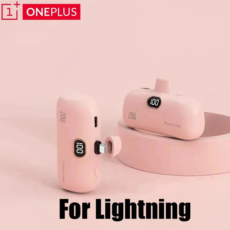 OnePlus 30000mAh Mini Portable Power Bank Capsule Mobile Power Supply Emergency External Battery Fast Charger For iPhone Xiaomi