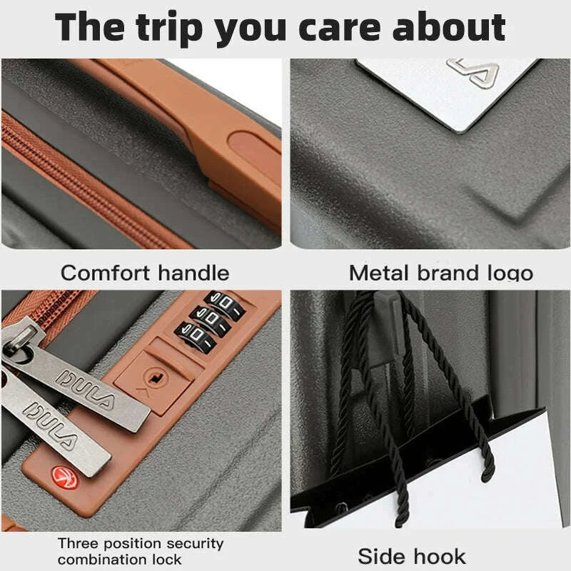 dula-carry-on-luggage-with-cup-phone-holder-hard-shell-rolling-travel-suitcase-with-spinner-wheels-20-24-26-inchkimlud-womens-fashion-34613606