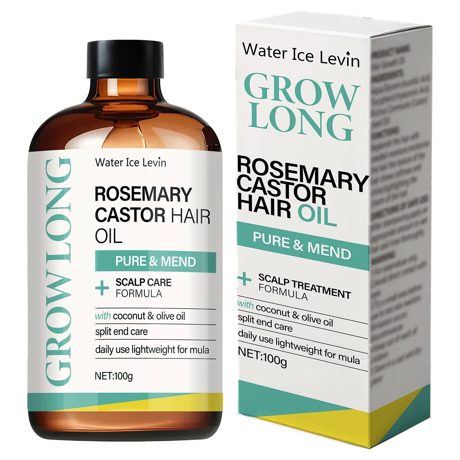 Rosemary-Infused Castor Hair Oil For Scalp Care And Split Ends — Clear | KIMLUD