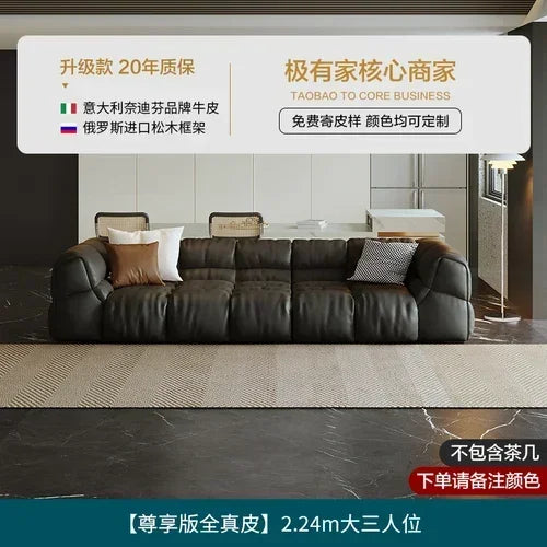 Puff Leather Sofa Bedrooms Comfortable Reclining Luxury Designer Lazy Sofa Modern Minimalist Sofy Do Salonu Home Furniture