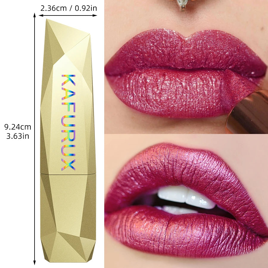 1PC Sexy Glitter Plumping Metallic Lipstick Moisturizer Lip Oil Transparent Fullness Lip Tint Gel Soft Tube Makeup for Women