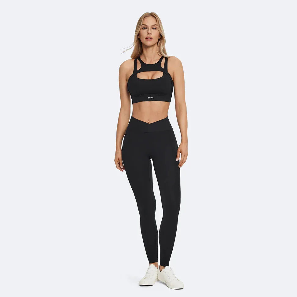 Hollow Sports Bra High Impact Push Up — Naked | KIMLUD