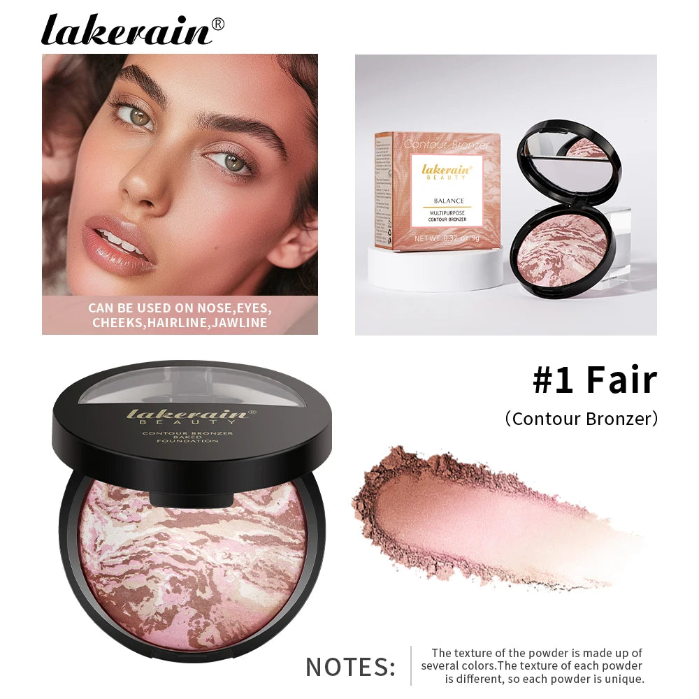Baked Powder Palette Color Correcting Powder Foundation Balance & Brighten Coverage Semi Matte Natural Finish 1Piece 9g