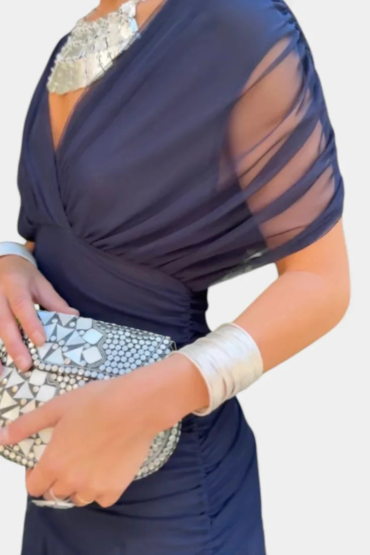 2025 New Fashion Printed Ruffle Dress Your Summer Casual Loose Bohemian Vacation V-neck Short-sleeved Long Dresses For Women