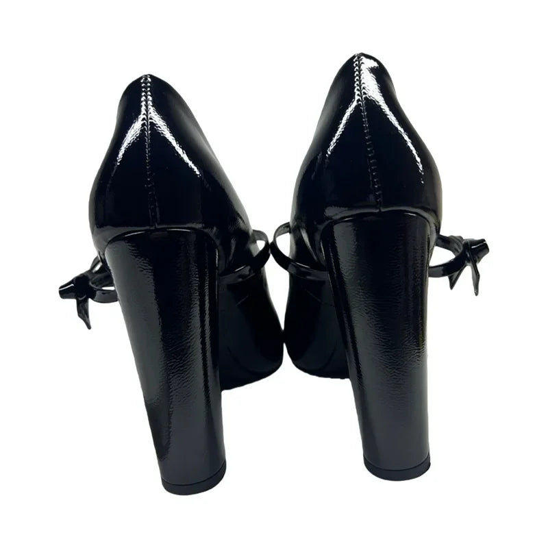 Heels – Butterfly Knot Strap – Leather | KIMLUD