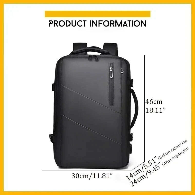 KIMLUD, Mens Business Laptop Backpack Large Capacity Expandable Backpack Waterproof USB Travel backpacks men camping Mochaila, KIMLUD Womens Clothes