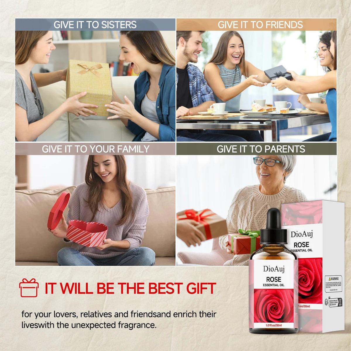 KIMLUD, DioAuj 1PCS Essential Oil with Dropper ROSE Face Body Skin Care Aromatherapy Oil for Humidifier Aromatherapy Candle, KIMLUD Womens Clothes