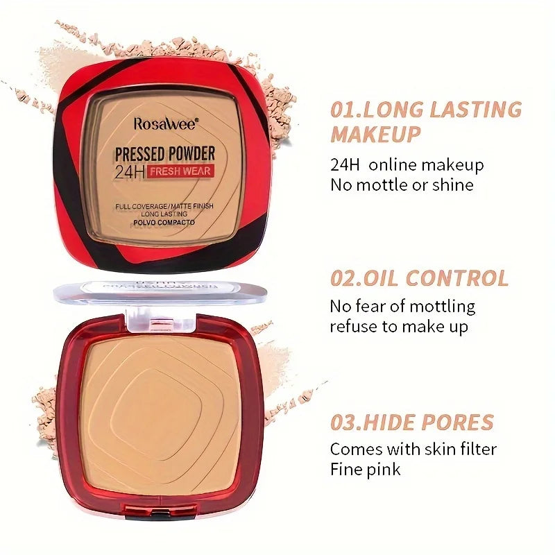 Matte Full Coverage Pressed Powder Foundation With Built-In Puff For 24-Hour Fresh Wear — Beige Nude | KIMLUD