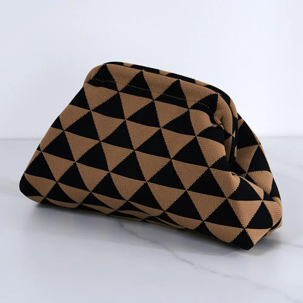 Striped Polyester Clutch Bag Small — Multicolor | KIMLUD