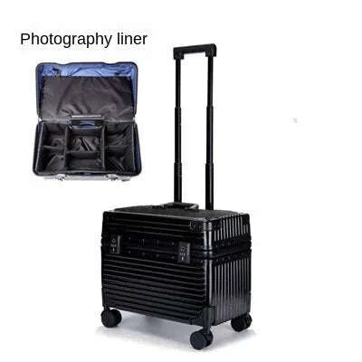 KIMLUD, 18 Inch Aluminium Frame Camera Equipment Case With Wheels Trolley Case 20 Inch Suitcase Trip Cabin 22 Inch On the Flap Suitcase, KIMLUD Womens Clothes