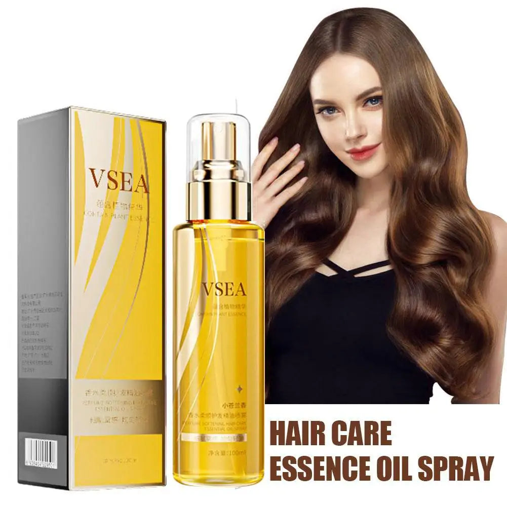 Essential Oil Hair Spray Repair Dry Anti-Frizz Smooth — Golden Amber | KIMLUD