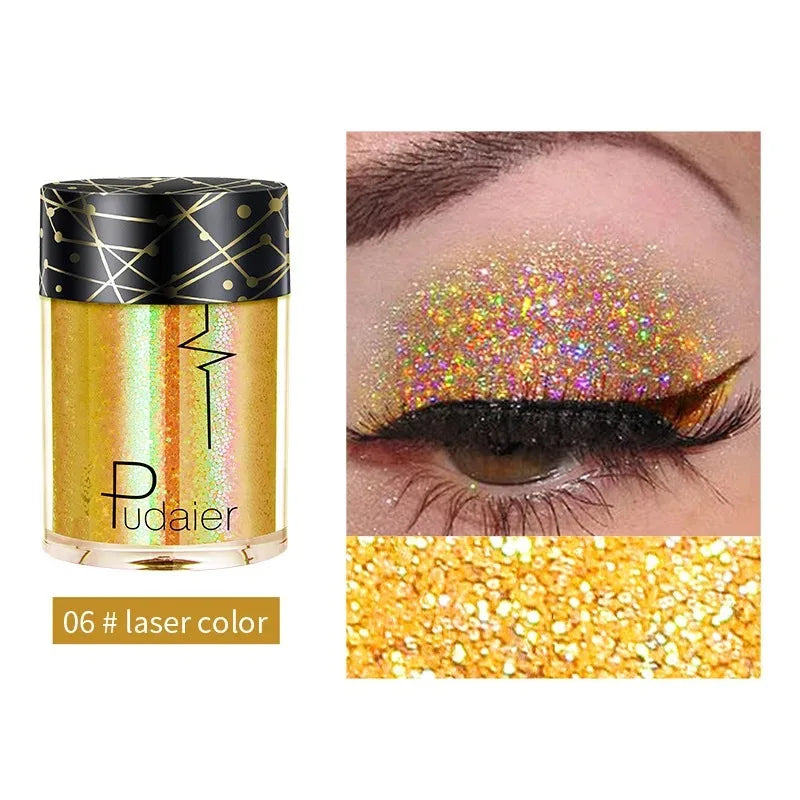 36 Colors Monochrome Eyeshadow Glitter Sequins High Gloss Face Body Glitter Pearlescent Easy-to-color Eye Shadow Festival Makeup